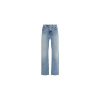 Haikure Blue Cotton Straight-leg Jeans