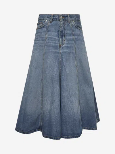 HAIKURE BLUE DENIM MID SERENITY MIDI SKIRT