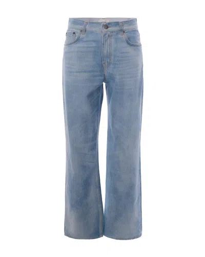 Haikure Blue Flared Mid Rise Jeans In Animal Print