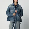 Haikure Oversized Jacket Front Pockets Design In Blue