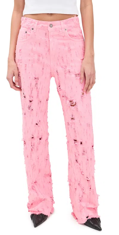 Haikure Bonnie Bull Destroyed Jeans Flamingo In Pink
