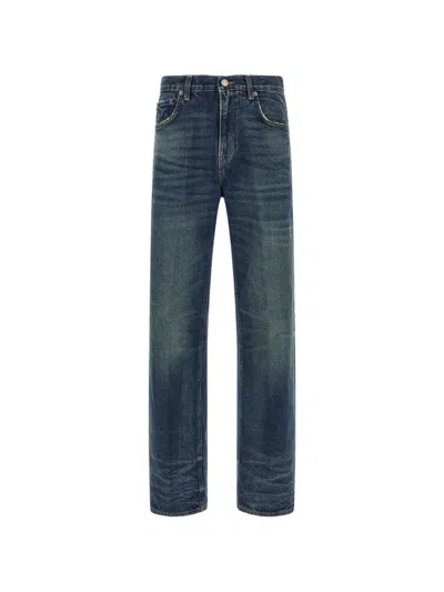 Haikure Bonnie Contrast-stitch Jeans In Blue