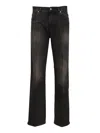 Haikure High-waisted Wide-leg Jeans With Vintage Faded Finish In Black