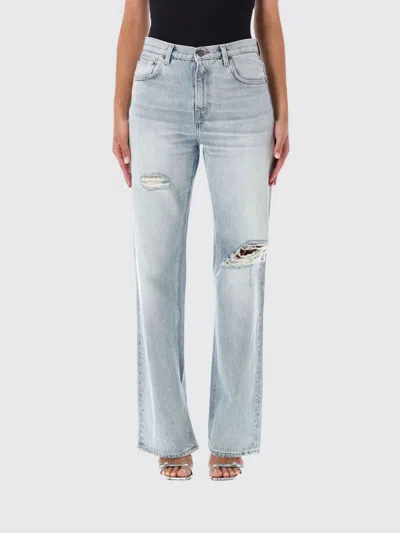 Haikure Bonnie High-waisted Wide-leg Denim Jeans With 5-pocket Design In Blue