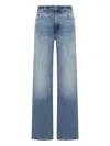 Haikure Wide Blue Washed Effect Jeans In Blue