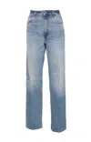 Haikure Wide Blue Washed Effect Jeans In Blue