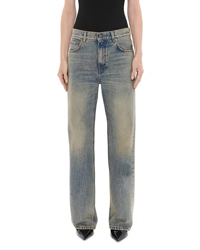 Haikure Bonnie Mid Rise Straight Jeans In Earth Blue