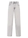 Haikure Wide Washed Effect Jeans With Belt Loops In Gray