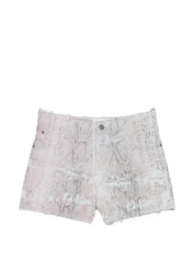 Haikure Brit Snake Denim Shorts In Neutral