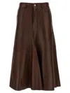 Haikure Serenity Leather Midi Skirt In Brown