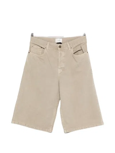 Haikure Button Bermuda Shorts In Brown