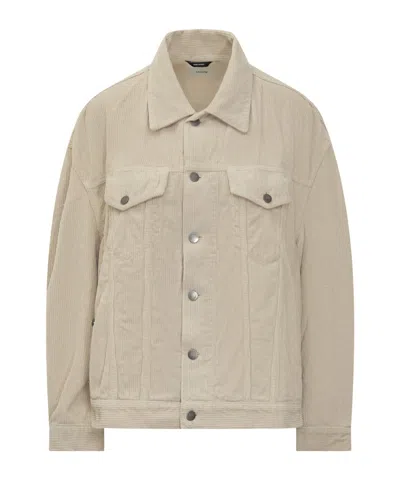 Haikure Button Casual Jacket In Neutral