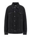 Haikure Button-down Long-sleeved Denim Jacket In Black