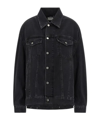 Haikure Button-down Denim Jacket In Black