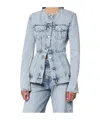Haikure Button-down Long-sleeved Denim Jacket In Blue