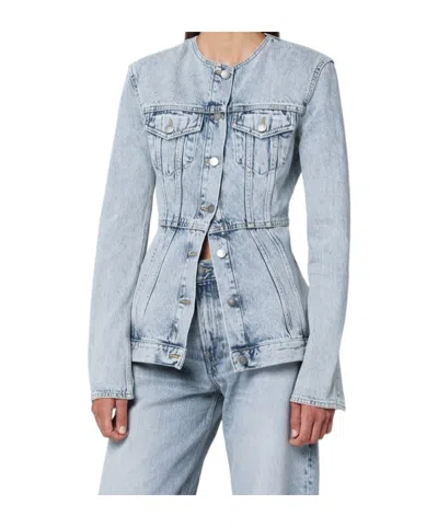 Haikure Button-down Long-sleeved Denim Jacket In Blue