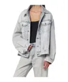 Haikure Button-down Long-sleeved Denim Jacket In White