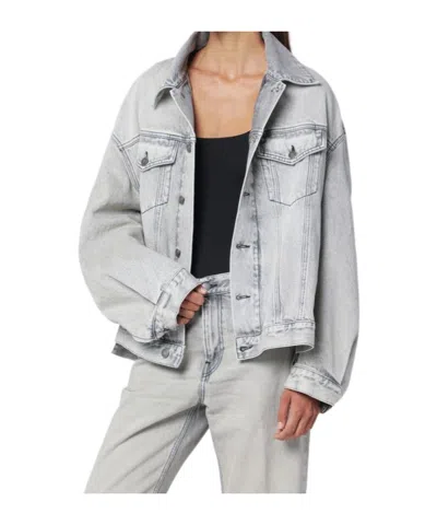 Haikure Button-down Long-sleeved Denim Jacket In White