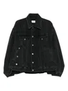 Haikure Button-down Long-sleeved Denim Jacket In Black