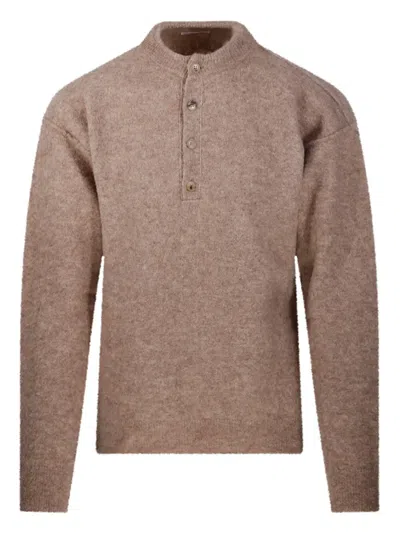 Haikure Al Sweater Long Sleeves Ribbed Trims In Brown