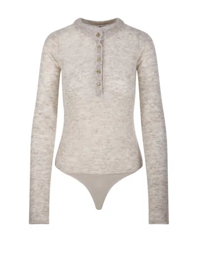 HAIKURE BUTTON-FRONT LONG-SLEEVE BODYSUIT
