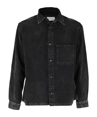 Haikure Button Long Sleeve Denim Jacket In Black
