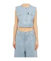 Haikure Button Vest In Blue