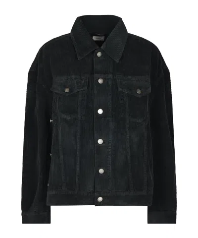 Haikure Button-down Long-sleeved Casual Jacket In Black