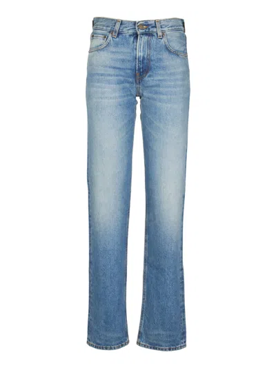 Haikure Buttoned Straight Jeans In Piano Blue