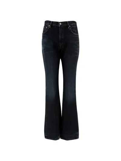Haikure Button-up Flared Jeans In Black