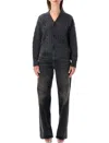 Haikure Cable Knit Button-front Cardigan In Black