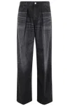 Haikure Black Jeans With Belt Loops And Logo Patch On The Rear