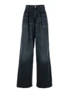 Haikure Black Jeans With Belt Loops And Logo Patch On The Rear