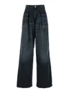Haikure Black Jeans With Belt Loops And Logo Patch On The Rear