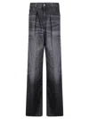 Haikure Black Jeans With Belt Loops And Logo Patch On The Rear In Gray