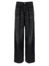 Haikure Black Jeans With Belt Loops And Logo Patch On The Rear