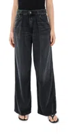 Haikure Black Jeans With Belt Loops And Logo Patch On The Rear In Black Tencel