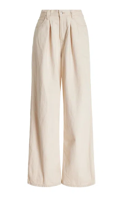Haikure Candy Cotton Mid-rise Wide-leg Pants In Beige