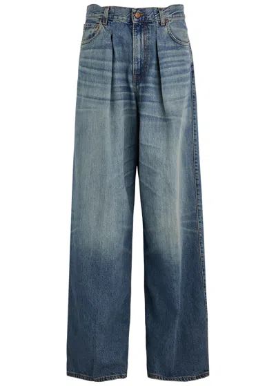 Haikure Candy Distressed Wide-leg Jeans In Blue