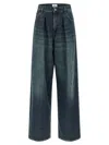 Haikure Candy Denim Trousers Pleated Front Belt Loops In Blue