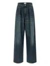 Haikure Candy Denim Trousers Pleated Front Belt Loops In Blue