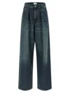 Haikure Candy Denim Trousers Pleated Front Belt Loops In Gray