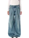 Haikure Candy Pleated Wide-leg Jeans In Blue