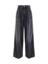 Haikure Black Jeans With Belt Loops And Logo Patch On The Rear In Black Tencel