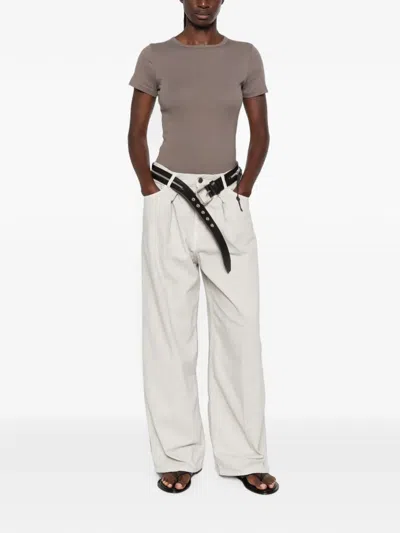 Haikure Candy Pleated-detailing Wide-leg Jeans In Gray