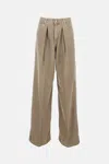 Haikure Candy Pleated Stretch Low-rise Wide-leg Jeans In Brown