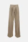 Haikure Candy Pleated Stretch Low-rise Wide-leg Jeans In Brown