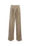 Haikure Candy Pleated Stretch Low-rise Wide-leg Jeans In Brown