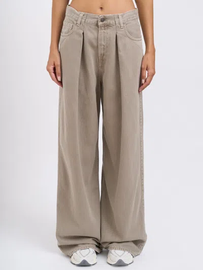 Haikure Candy Soft Ecru Pants In Brown