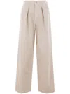 Haikure Candy Cotton Mid-rise Wide-leg Pants In Beige